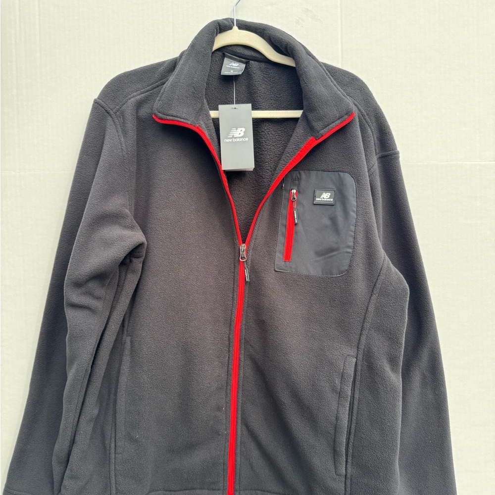 New Balance Men's Fleece Jacket with Red Trim Brand New With Tag!